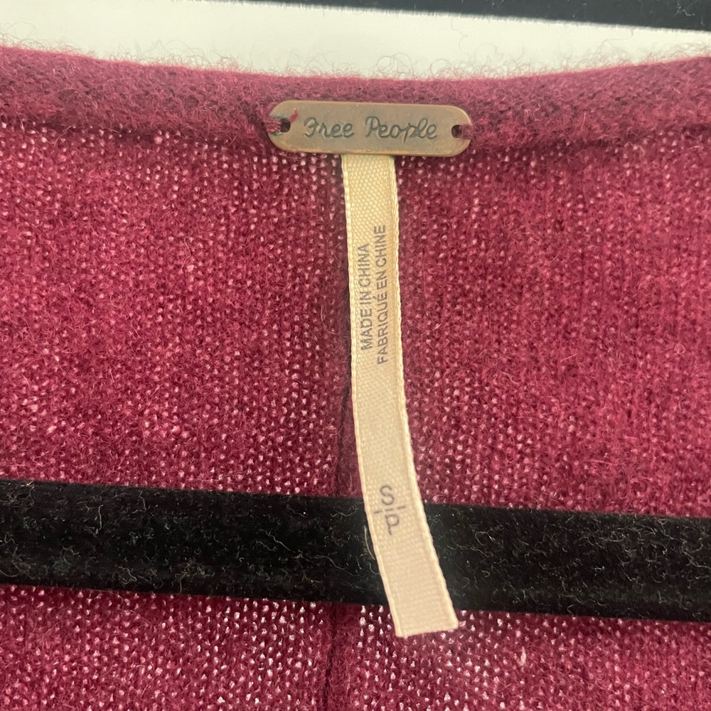 Free People Burgundy Open Cardigan - Picture 2 of 6